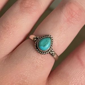 Silver & turquoise teardrop ring
